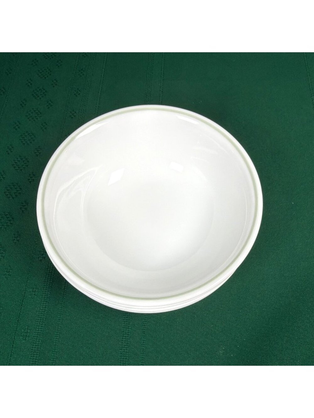Vintage 1980s Lot Of 4 Retired Corelle Corning Salad Soup Bowls Green Trim USA